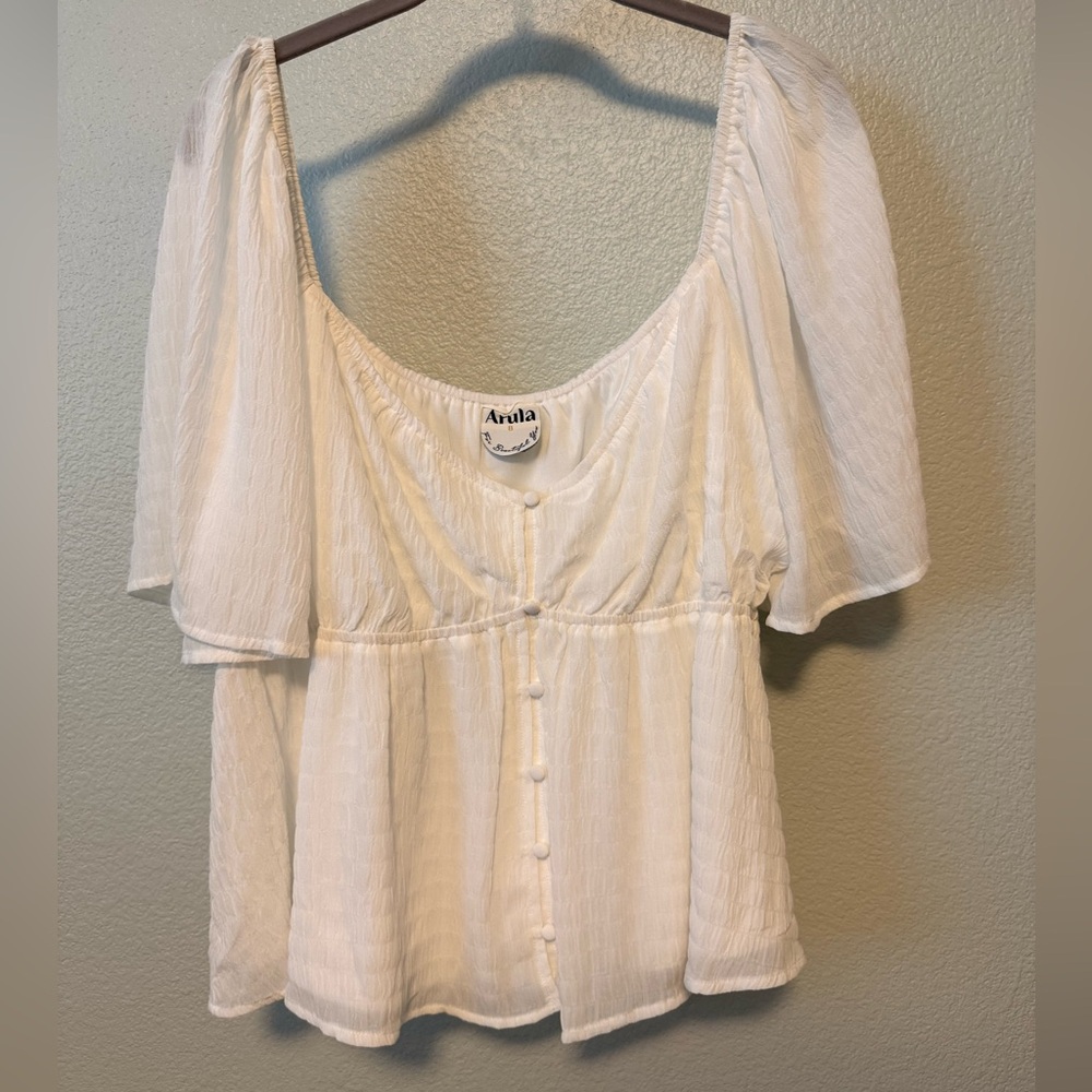 Arula White Button-Down Blouse